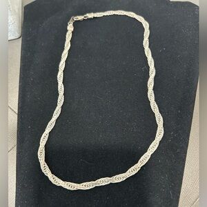 Vintage 14k Gold Plated Herringbone Chain  Necklace Length 19.5”